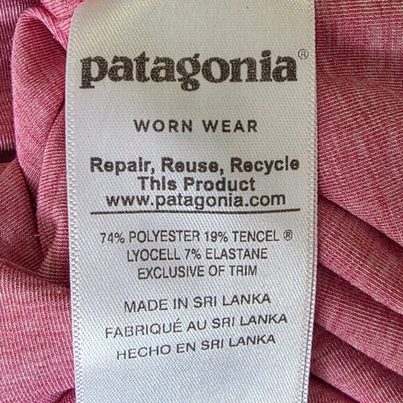 PATAGONIA W's Glorya T Shirt Dress | Small | Pink Ruched 50+ UPF Short Sleeves - Picture 8 of 9